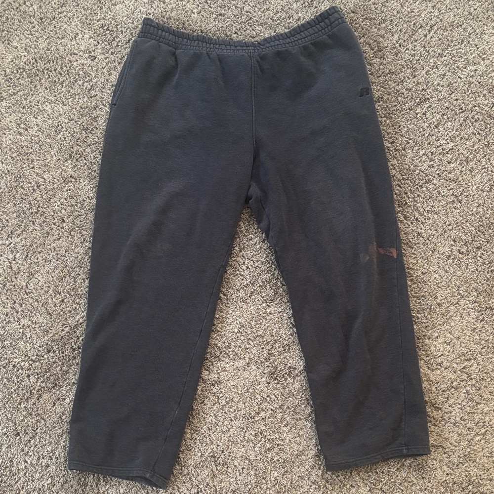 Russel Men’s XL Embroidered Heavyweight Cotton Grey Baggy Sweatpants